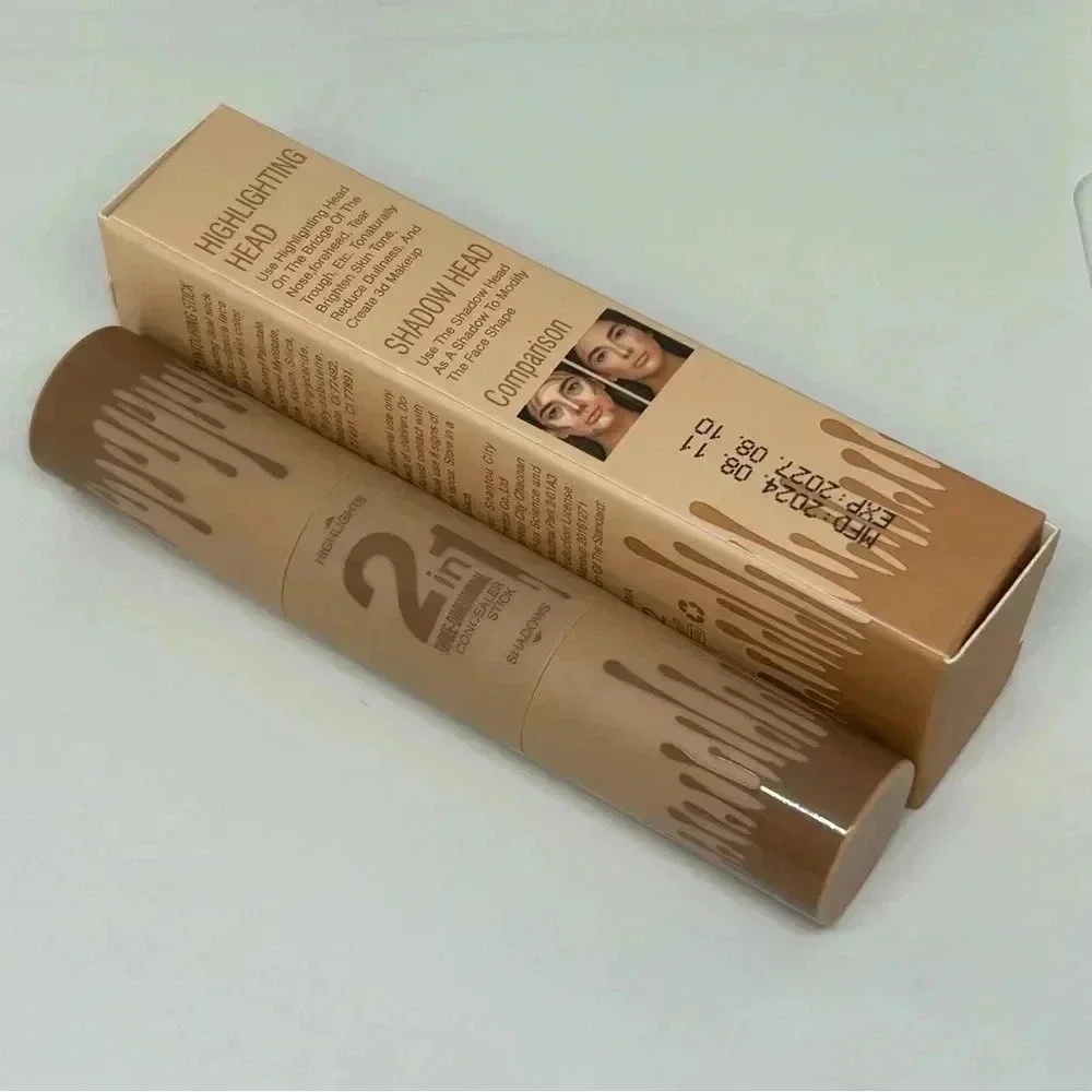 Hello Kiss 2-in-1 Concealer Contour Stick - Light Ivory & Light Coffee